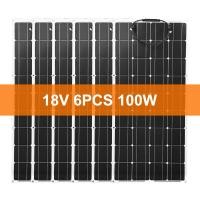 ราคา Dokio 2PCS 4PCS 6PCS แผงโซล่า 100 W 18V แผงโซล่าเซลล์ชนิดโมโนคริสตัลไลน์โทรศัพท์มือถือยืดหยุ่นสำหรับรถยนต์ Yacht steamship 100 วัตต์ (1187508979)