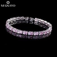 ราคา Segstop ขายแฟชั่นหรูหราต่างหูเครื่องประดับคุณภาพสูง18K ทองคำขาวชุบตัด AAA CZ หินกำไลข้อมือสำหรับงานเลี้ยงค็อกเทล B063 (2552790684)