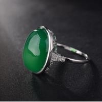 ราคา Lady S 925เงินสเตอร์ลิงมรกต อัญมณีธรรมชาติแหวนแต่งงาน (5477456333)