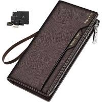 ราคา William Polo Wallet Men Wallet Genuine Leather Clutch Bag Cowhide Long Wallet Card Package 真皮钱包男长款大容量多功能卡包时尚拉链手包 (20272836717)