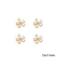 ราคา 1ชิ้นแฟชั่นน่ารัก18K ชุบทองทองเหลืองดอกไม้แมลงปอต่างหูนำโชคประดับเพทายสำหรับ DIY สร้อยคอทำเครื่องประดับต่างหู (17767483987)
