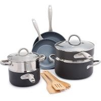 ราคา GreenPan Lima Healthy Ceramic Nonstick Cookware Pots and Pans Set 12 Piece Gray (10906006766)