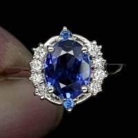 ราคา แหวนเงินแท้ 925 พลอยไพลิน Blue Sapphire น้ำหนัก 2 54 กะรัต สวยไฟดีค่ะ (7919972007)