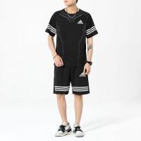 ราคา ADIDASชุดกีฬาผู้ชายฤดูร้อนสันทนาการสองชิ้นชุดออกกำลังกายตอนเช้าวิ่งวิ่งแห้งเร็วเสื้อผ้าหลวมคอกลมเสื้อยืดแขนสั้น (14313885507)