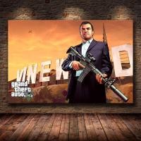 ราคา Klassisk Grand Theft Auto V เกม Art Wall โปสเตอร์ GTA 5ภาพวาดผ้าใบพิมพ์ Stue Soverom Volkveggmaleri Cuadros ใหม่ (19995815891)