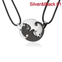 ราคา BAREN 2ชิ้น เซ็ตคู่สร้อยคอรูปหัวใจตัวต่อจับคู่จี้แมวเครื่องประดับของขวัญวาเลนไทน์ (19795509038)