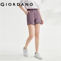 ราคา Giordanoผู้หญิง กางเกงขาสั้นเอวยางยืด สายรัด สีทึบ Free Shipping 05402449 (18184727518)