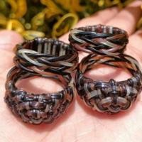 ราคา แหวนหางช้าง แหวนปลอกเก้า ถักม้าลายสามสีมงคล ประกันแท้ (19676084215)