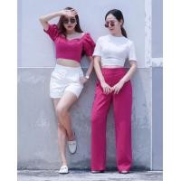 ราคา Weerin Daina Pants กางเกงขายาว ทรงกระบอก สีบานเย็น ผ้าพริ้วทิ้งตัวดีมาก (1701182973)