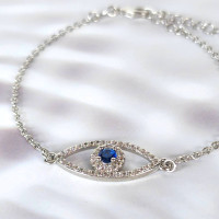ราคา สร้อยข้อมือ EVIL EYE หรือดวงตาปีศาจ ประดับคริสตัลและพลอย (14193027606)