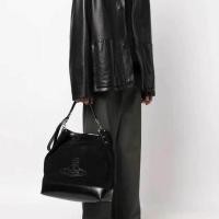 ราคา Vivienne Westwood กระเป๋าถังหนังนิ่ม Vivian Queen Hobo ใหม่22ฤดูใบไม้ร่วงและฤดูหนาวสีทึบกระเป๋าสะพายไหล่กระเป๋าโท้ทใบใหม่ดาวเสาร์ (20559115486)