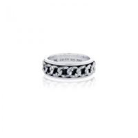 ราคา ake ake Chaine De Lis Spinner Ring แหวนเงินแท้ 925 แกะมือขัดเงาลงดำ ลายโซ่สุดคลาสสิก แบบแหวนหมุนได้ (10764227208)