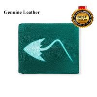 ราคา กันน้ำสวยงามเกินราคา กระเป๋าสตางค์หนังปลากระเบนแท้ Genuine Stingray Wallet กระเป๋าสตางค์ชาย กระเป๋าตังค์หญิง กระเป๋าสตางค์เล็ก 2 พับสั้น (8578379653)