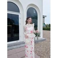 ราคา ป้าย Chalita เซทผ้าไทย พิมพ์ลายสวยๆแต่งลูกไม้เก๋ๆ (19579043084)