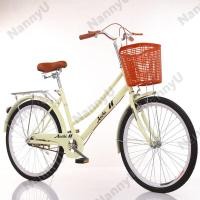 ราคา 24 นิ้ว จักรยาน จักรยานผู้ใหญ่ จักรยานพกพา ฟรีตะกร้ารถ เหมาะสําหรับการพาเด็ก ๆ ออกไปข้างนอก ซื้ออาหาร ของขวัญวันคริสต์มาส Bike Bicycle (21025005107)