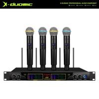 ราคา X Duomic D 02 Professional 4 ช่องทางไมโครโฟนไร้สาย UHF ความถี่คงที่ 700hmz 4 เสาอากาศที่ได้รับระยะทาง 150 เมตร (20393122542)