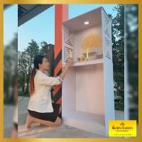 ราคา หิ้งพระเฮงเฮงเฮง ตกแต่งหินอ่อน วางตั้ง แบบตู้ มีไฟ หิ้งพระมีไฟ (17452874553)