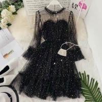 ราคา เดรสฟรุ้งฟริ้ง รุ่นลายดาวเชือกดำ มีของพร้อมส่ง ไม่ต้องรอพรีออเดอร์ (10964455697)