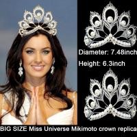 ราคา Levery Design ขนาดใหญ่ปรับสีขาวไข่มุก Rhinestone Miss Universe Mikimoto Crown อุปกรณ์เสริมผม (20523244566)