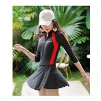 ราคา ชุดว่ายน้ำสตรี ชุดว่ายน้ำ ชุดว่ายน้ำหญิง ชุดว่ายน้ำหญิงชุดว่ายน้ำแขนยาว ชุดว่ายน้ำคนอ้วน สวยเก๋ สีดำ ซิปหน้า 2969 (18047279979)