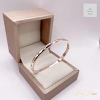 ราคา กำไลข้อมือนาคฝังเพชรเว้นระยะรอบวง กำไลข้อมือพิ้งค์โกลด์ฝังเพชรแม่ลูก รอบวง 18 19 cm (20928572057)