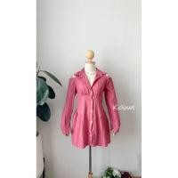 ราคา มินิเดรสเชิ้ต แขนยาวแขนเว้าไหล่ (19058563034)