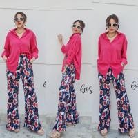ราคา เซต2ชิ้น เสื้อเชิ้ต เกงขายาว สีสันสดใส กางเกงเป็นงานอัดพลีท งานสวยผ้าดี สวมใส่สบายๆ (19325693596)