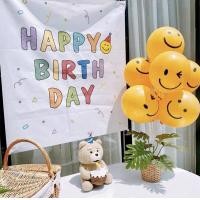 ราคา ผ้าแขวนตกแต่งวันเกิด ผ้าพื้นหลังวันเกิด ผ้าตกแต่งhappy birthday ตัวอักษรhappy birthday ธงวันเกิด (11376976576)