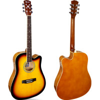 ราคา Kazuki KZ41C กีต้าร์โปร่ง 41 นิ้ว KZ 41C ฟรีกระเป๋า และอุปกรณ์ Music Arms (7418325438)