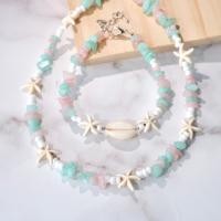 ราคา สร้อยคอไปทะเล หินสีธรรมชาติสลับปลาดาวรุ่นสุดปัง สร้อยคอ สร้อยหอย สร้อยเปลือกหอย ขายดีที่สุดในIG (18251243803)