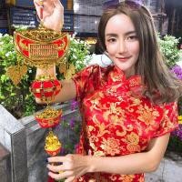 ราคา โมบายแขวนตรุษจีน โมบายก้อนทองลูกคิด โคมไฟจีนเต็งลั้ง ก้อนทอง ปลาคู่จิ๋ว ขนาดความยาวทั้งเส้น 70Cm (6293590931)