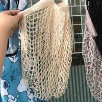 ราคา ถุงผ้าตาข่าย ถุงตาข่ายรักษ์โลก หูหิ้วสั้น หูหิ้วยาว กระเป๋าไปทะเล ถุงตาข่าย (11750872321)