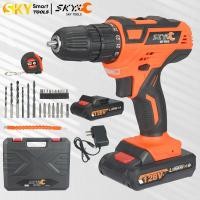 ราคา SKY TOOLS สว่านไร้สาย สว่าน 12V เหมาะสำหรับเจาะปูน ไม้ เหล็ก ปรับสปีดได้ แบตเตอรี่ 2 ก้อน พร้อมแท่นชาร์จ ดอกสว่าน มากถึง 25 ชิ้น สว่านแบตไร้สาย (16846642074)