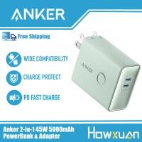 ราคา เครื่องชาร์จติดผนัง Anker 45W พร้อมที่ชาร์จแบบพกพา5000MAh 20W 521 PowerCore Fusion USB C พอร์ตคู่สำหรับ iPhone 14 13 Series iPad Pro AirPods Apple นาฬิกา (21125718752)
