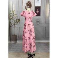 ราคา เดรสปีกนก ปักฉลุยาวอลัง สีขาว สีชมพู งานไหนๆ ก็เรียบหรู Size S 2XL งานป้าย Love Lady (18981760920)