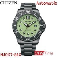 ราคา CITIZEN Automatic นาฬิกาข้อมือผู้ชาย สายสแตนเลส รุ่น NJ0177 84X สีดำ หน้าปัดเขียว (20619196246)