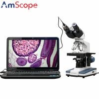 ราคา AmScope กล้องจุลทรรศน์แบบสองตา LED 40X 2500Xพร้อมกล้องดิจิตอลและแท่นวาง3D (13078543285)