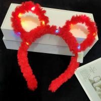 ราคา Luminous Hair Accessories For Weddings Costume Party LED Hair Hoop LED Birthday Headband Halloween Bear Ear Hairband Glow in the dark Costume Party Accessories (19831358299)