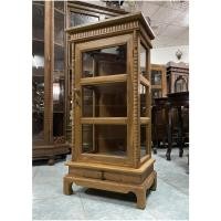 ราคา ตู้ไม้สัก สูง 100 x กว้าง 50 x ลึก 30 cm ประกอบแล้ว จัดส่งทั้งตู้ ตู้กระจกไม้สักแท้ ตู้หนังสือไม้ ตู้หัวเตียง ตู้โชว์ขนาดเล็ก สีสักทอง (21002592886)