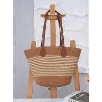 ราคา ถุงถักฟาง ร้อยเชือกฝ้ายถักกระเป๋าสะพายไหล่ขนาดใหญ่ Tote กระเป๋าชายหาด (20487151305)