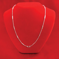 ราคา สร้อยคอลายผ่าหวายกลมคั่นปล้อง น้ำหนักเทียบเท่า 2 สลึง ความยาว 18 นิ้ว สีเงิน สร้อยเงิน ฟรีถุงกำมะหยี่ (7890631590)