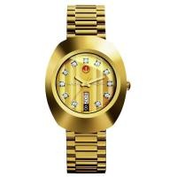 ราคา นาฬิกาข้อมือผู้ชาย RADO The Original Diastar Automatic ขนาดตัวเรือน 35 มม ตัวเรือน สายสีทอง สแตนเลสสตีล รูปไข่ หน้าปัดสีทอง (20464411202)