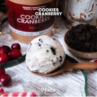 ราคา Cookies Cranberry ไอศกรีม คุ้กกี้ แครนเบอรี่ 1 ถ้วย 16 oz Molto premium Gelato (11835507610)