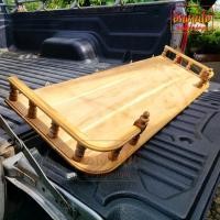 ราคา HNGM หิ้งพระ หิ้งพระโค้งไม้สักทอง 120 40 ซม หิ้งพระไม้สักติดผนัง หิ้งวางไอ้ไข่ งานดิบไม่ทำสี (20089542047)