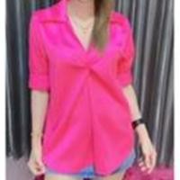 ราคา พร้อมส่ง เสื้อเชิ้ตคอปกเเฟชั่นผู้หญิงเนื้อผ้าซาติน ผ้าเงา พริ้ว ใส่สบาย (20058864567)