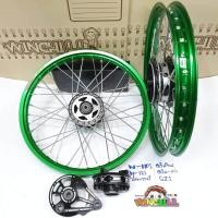 ราคา YOSHI ชุดล้อ WAVE110i WAVE125 ปลาวาฬ DREAM SUPERCUB CZI ล้อโลสีเขียว ชุดดุมเจาะดำ ขอบล้อ17 อะไหล่แต่งรถ110i (692414938)