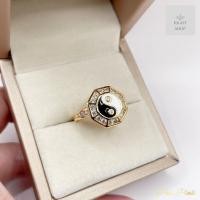 ราคา แหวนเพชรหยินหยาง แหวนหยินหยางล้อมเพชร ขนาดฟรีไซต์ (20915654654)