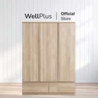 ราคา WellPlus ตู้เสื้อผ้า 3 บาน พร้อมลิ้นชัก รุ่น Lana ขนาด 120 x 55 x 180 ซม สีไม้ธรรมชาติ ตู้เสื้อผ้าดีไซน์สไตล์โมเดิร์น (21048656864)