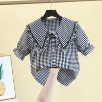 ราคา เสื้อเชิ้ตลายสก๊อตแนววินเทจสำหรับผู้หญิงเสื้อคอบัวใส่ด้านในสไตล์เกาหลีสำหรับนักเรียนแบบใหม่ฤดูใบไม้ผลิและฤดูใบไม้ร่วงเสื้อตัวในแขนยาวผ้าฝ้ายแท้ทรงหลวม (18546249944)