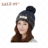 ราคา พร้อมส่ง หมวกบินนี่ไหมพรม หมวกปอมปอมแฟชั่นเกาหลี งานถักนุ่มให้ความอบอุ่นดี พร้อมส่ง (20795105952)